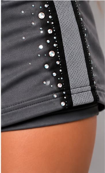 Detail of the side stripe and rhinestone scatter