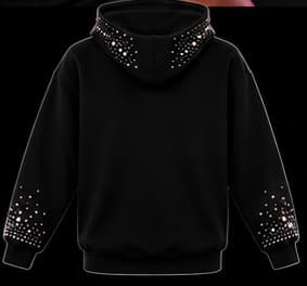 The Cheer Rhinestone Hoodie in AB rhinestones, flat back view