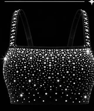 The Skater Rhinestone Set bra, front view