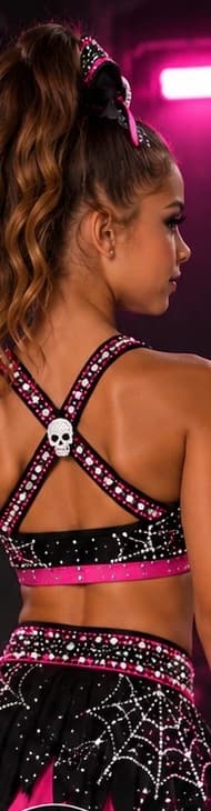 The Spooky Cute Set, back view showing the skull charm straps