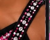 Detail of the rhinestone crisscross straps